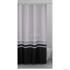 GEDY - ELEGANCE - Textil zuhanyfüggöny függönykarikával - 180x200 cm - Szövet - Fekete-fehér mintás