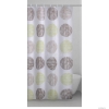 GEDY - GOMITOLO - Textil zuhanyfüggöny függönykarikával - 180x200 cm - Szövet - Zöld-barna pöttyös