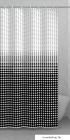 GEDY - IPNOSI - Textil zuhanyfüggöny függönykarikával - 180x200 cm - Szövet - Fehér-fekete színátmenetes