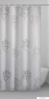 GEDY - PARFUME - Textil zuhanyfüggöny függönykarikával - 120x200 cm - Szövet - Fekete-fehér virág mintás