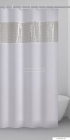 GEDY - SPIRAGLIO - Textil zuhanyfüggöny függönykarikával 180x200 cm - Szövet - Fehér, tetején átlátszó sáv
