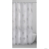 GEDY - FOLIAGE - PVC zuhanyfüggöny függönykarikával 240x200 cm - Vinyl - Fehér, szürke levélmintás