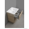 AQUALINE - VEGA - Mosdószekrény, fürdőszoba mosdó bútor 72,5x62cm - Fiókos - Sonoma tölgy - Kerámia mosdóval (ZUNO)-65 cm