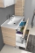 AQUALINE - VEGA - Mosdószekrény, fürdőszoba mosdó bútor 72x57,5cm - Fiókos - Sonoma tölgy - Kerámia mosdóval (ZUNO)-75 cm