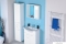 AQUALINE - ZOJA - Tükrös fürdőszobai szekrény, pipere szekrény LED világítással 60x60cm - Jobbos - Magasfényű fehér