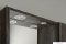AQUALINE - ZOJA - Tükrös fürdőszobai szekrény, pipere szekrény LED világítással 60x60cm - Jobb oldalán szekrénnyel - Mali wenge színű