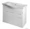 AQUALINE - KERAMIA FRESH - Mosdószekrény, fürdőszoba mosdó bútor 75,1x74x35 cm - Magasfényű fehér (ajtós és fiókos) - Kerámia mosdóval (ZARA)-80cm