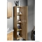 AQUALINE - ZOJA és KERAMIA FRESH - Fürdőszobai állószekrény - Magas, 2 ajtós  - 140x30 cm - Sonoma tölgy színű