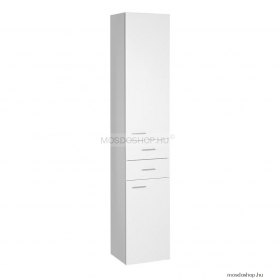 AQUALINE - ZOJA és KERAMIA FRESH - Fürdőszobai állószekrény - Nyílóajtós, fiókos - 184x35 cm - Magasfényű fehér