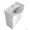 AQUALINE - EKOSET - Mosdószekrény, fürdőszoba mosdó bútor 80x61 cm (magasfényű fehér) - Dupla nyílóajtós, belsejében 1 polccal - Kerámia mosdóval (65 cm)