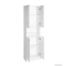 AQUALINE - SIMPLEX ECO - Fürdőszobai állószekrény - Felső és alsó részén is 1-1 dupla ajtós szekrénnyel, középen nyitott polccal - 180x50 cm - Selyemfényű fehér