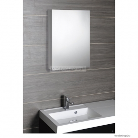 AQUALINE - LIRA - Fürdőszobai tükrös szekrény 70x50cm - Nyílóajtós - Világítás nélkül - Rozsdamentes acél