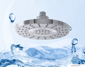 GEDY - LIGHT - LED-es esőztető fejzuhany - Háromfunkciós - Kerek - Víztakarékos - Krómozott