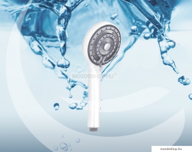 GEDY - LIGHT - LED-es kézi zuhanyfej - Háromfunkciós - Kerek - Víztakarékos - Fehér ABS