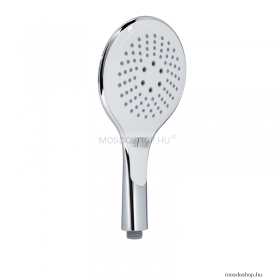 GEDY - TENDENCE - Kézi zuhanyfej - Háromfunkciós - D13,5 cm - Kerek, lapos fej - Víztakarékos - Krómozott-fehér ABS (GYHS10500)