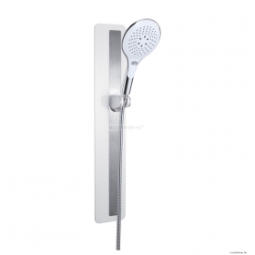 GEDY - TENDENCE 00 - Zuhanyszett - Háromfunkciós kézi zuhannyal, mágneses zuhanytartóval - Krómozott, fehér (GYSS10500)