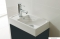 AREZZO BÚTOR - MINI - Mosdószekrény, mosdó alatti szekrény, alsószekrény 1 polccal, nyílóajtóval - Lakkozott, magasfényű antracit - Mosdóval (40cm)