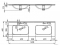 AREZZO DESIGN - SKAPPA - Dupla mosdó, mosdókagyló - Kerámia - 140x46cm - Pultba, bútorba építhető