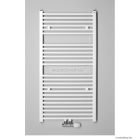 AQUALINE - Fürdőszobai radiátor (ELM34), törölközőszárítós radiátor középső bekötéssel - 539 W - Egyenes - 132,2x45 cm - Fehér