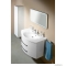 SAPHO - ARAS - Öntött márvány mosdó, íves, 90x50,5 cm - Pultra, bútorra ültethető