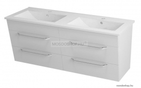 SAPHO - KALI - Fali mosdószekrény, alsószekrény 4 fiókkal, 120x50cm - Magasfényű fehér (mosdó nélkül)