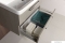 SAPHO - THEIA - Fali mosdószekrény, alsószekrény 2 fiókkal, 56x70cm - Ezüst tölgy színű MDF (mosdó nélkül)