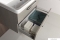 SAPHO - THEIA - Fali mosdószekrény, alsószekrény 2 fiókkal, 75,6x50cm - Ezüst tölgy színű MDF (mosdó nélkül)