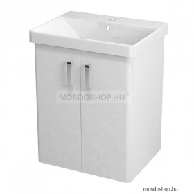 SAPHO - THEIA - Fali mosdószekrény, alsószekrény 2 nyílóajtóval, 56x70cm - Magasfényű fehér MDF (mosdó nélkül)