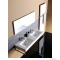 SAPHO - FLAVIA - Öntött márvány dupla mosdókagyló, mosdó 140x50cm - Pultra, bútorra építhető 