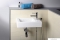 SAPHO - MELINDA - Mosdókagyló, kis kézmosó mosdó, jobbos - 46x26,5cm - Kerámia - Falra szerelhető