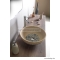 SAPHO - PRIORI - Kerámia mosdó, mosdótál - D42X15cm - Bézs, kék mintázattal - Pultra, bútorra ültethető (PI011)