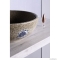 SAPHO - PRIORI - Kerámia mosdó, mosdótál - D42X15cm - Kőhatású, kék mintázattal - Pultra, bútorra ültethető (PI018)