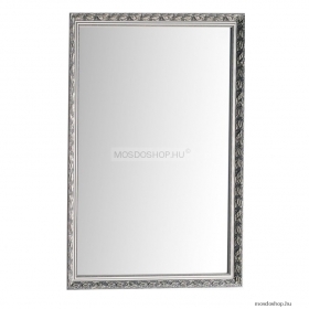 SAPHO - DAHLIA - Fürdőszobai fali tükör, ezüst színű, dombor mintázatú fa kerettel - 67,3x87,3cm