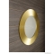 SAPHO - SUNBEAM - Fürdőszobai fali tükör, arany színű, bordázott fa kerettel - Kerek - 90cm