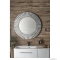 SAPHO - PRIDE - Fürdőszobai fali tükör, ezüst színű, bordázott fa kerettel - Kerek - 90cm