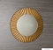 SAPHO - PRIDE - Fürdőszobai fali tükör, bronz színű, bordázott fa kerettel - Kerek - 90cm