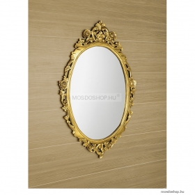 SAPHO - DESNA - Fürdőszobai fali tükör, arany színű, kézzel faragott fa kerettel - 80x100cm