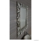 SAPHO - SCULE - Fürdőszobai fali tükör, ezüst színű, kézzel faragott fa kerettel - 70x100cm