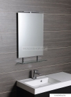 SAPHO - WEGA - Fürdőszobai fali tükör üvegpolccal - Világítás nélkül - 80x80cm