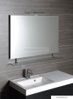 SAPHO - WEGA - Fürdőszobai fali tükör üvegpolccal - Világítás nélkül - 100x80cm