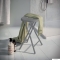 GEDY - CO76 - Fürdőszobai szék - Szürke műanyag ülőrésszel, acél lábakkal
