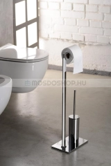 SAPHO Kombinált álló WC kefe tartó WC papír tartóval, 70cm - Krómozott (783213)