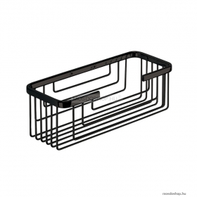 SAPHO - SMART Fürdőszobai polc zuhanyzóba - Rácsos, 25x10cm - Fekete rozsdamentes acél 