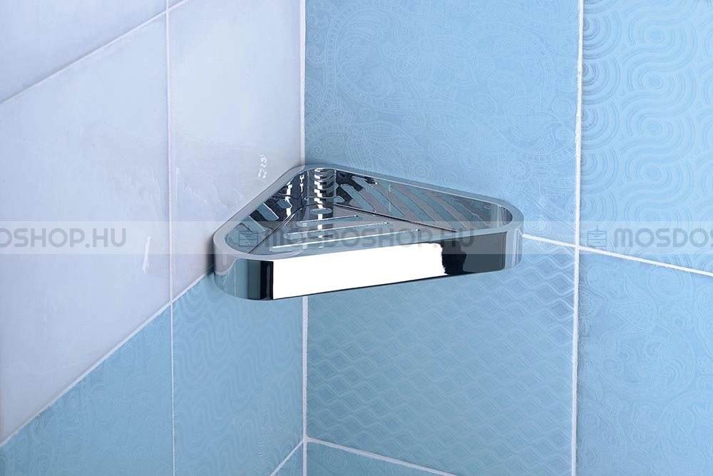 SAPHO SMART - Fürdőszobai sarokpolc zuhanyzóba 17x17cm - Krómozott (3283)