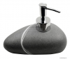SAPHO - LITTLE ROCK - Folyékony szappan adagoló, 200ml - Pultra helyezhető - Kőhatású, szürke