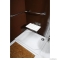 SAPHO - HELP - Lehajtható zuhanyülőke zuhanyzóba, ülőke támasztékkal - Fényes inox, fehér műanyag
