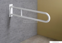 SAPHO - HELP - Felhajtható kapaszkodó mozgássérülteknek, fürdőszobába, U alakú, 60cm - Fehér rozsdamentes acél