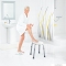 SAPHO - RIDDER - Fürdőszobai szék - Állítható magasságú - Fehér ülőkével, alumínium lábakkal (A00603101)