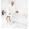 SAPHO - RIDDER - Fürdőszobai zsámoly mozgáskorlátozottaknak és időseknek - Állítható magasságú - Fehér