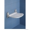 SAPHO - SOUND - Lehajtható ülőke zuhanyzóba, 38,5x35,4cm - Fehér, krómozott